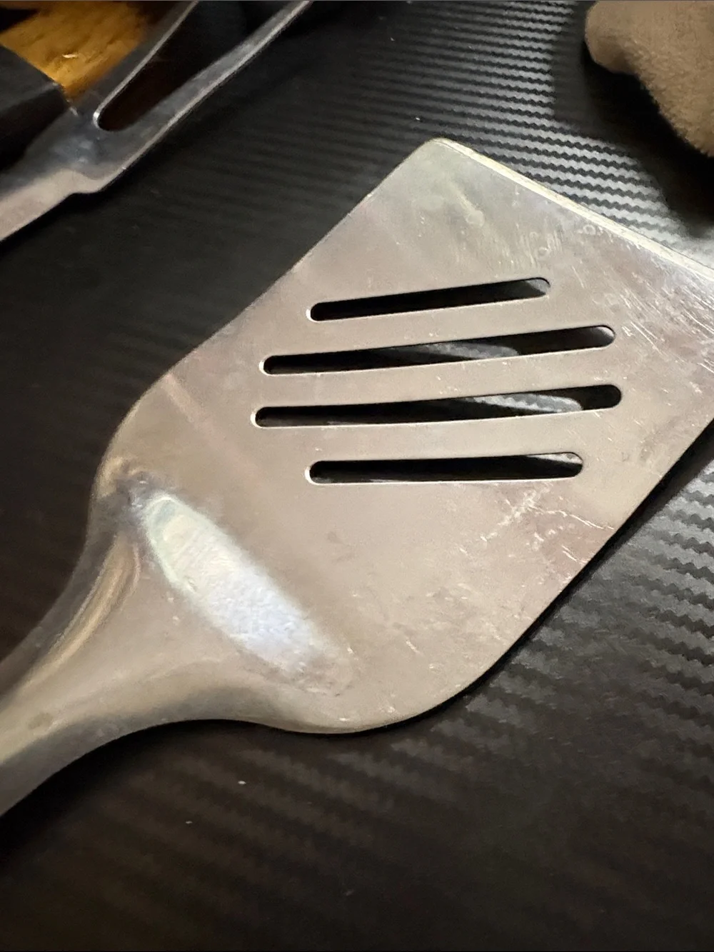 Black and Silver Stainless Serving Fork and Tongs Set
